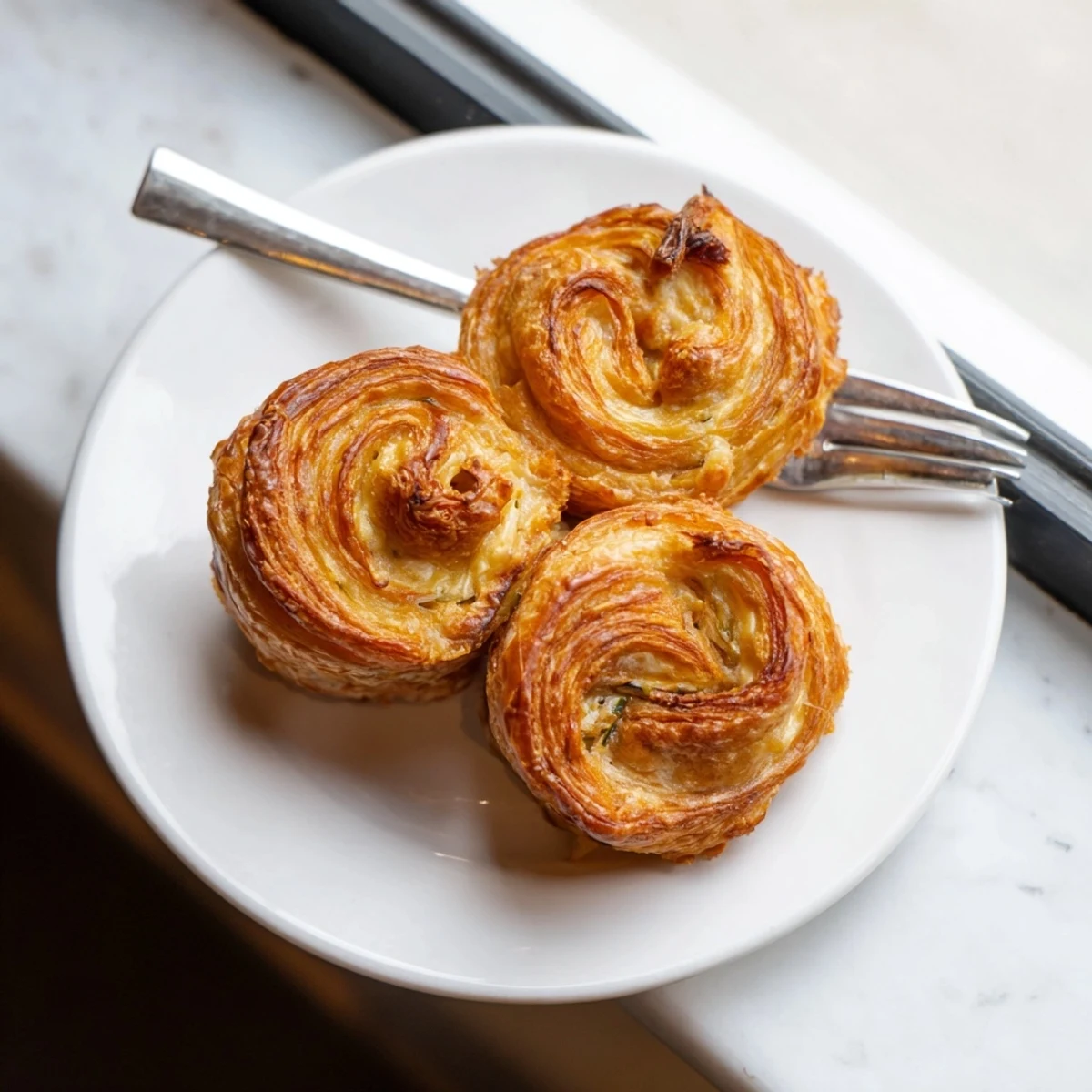 Creamy, herbed cheese fills these golden Cercles d'Hôtes Couronne de Rouleaux, a delightful appetizer crown.