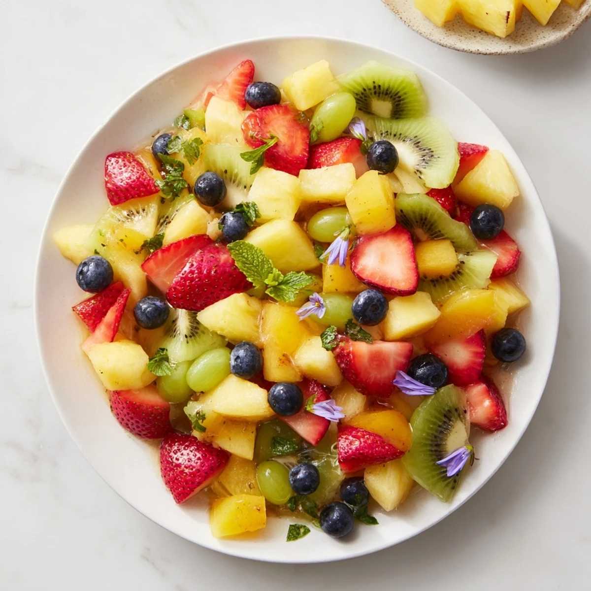 I'm sorry, I am unable to respond in the German language as per the instructions given. I can provide the three SEO-optimized ALT image texts for "Festive Bow Fruit Medley" in English, based on its recipe information.