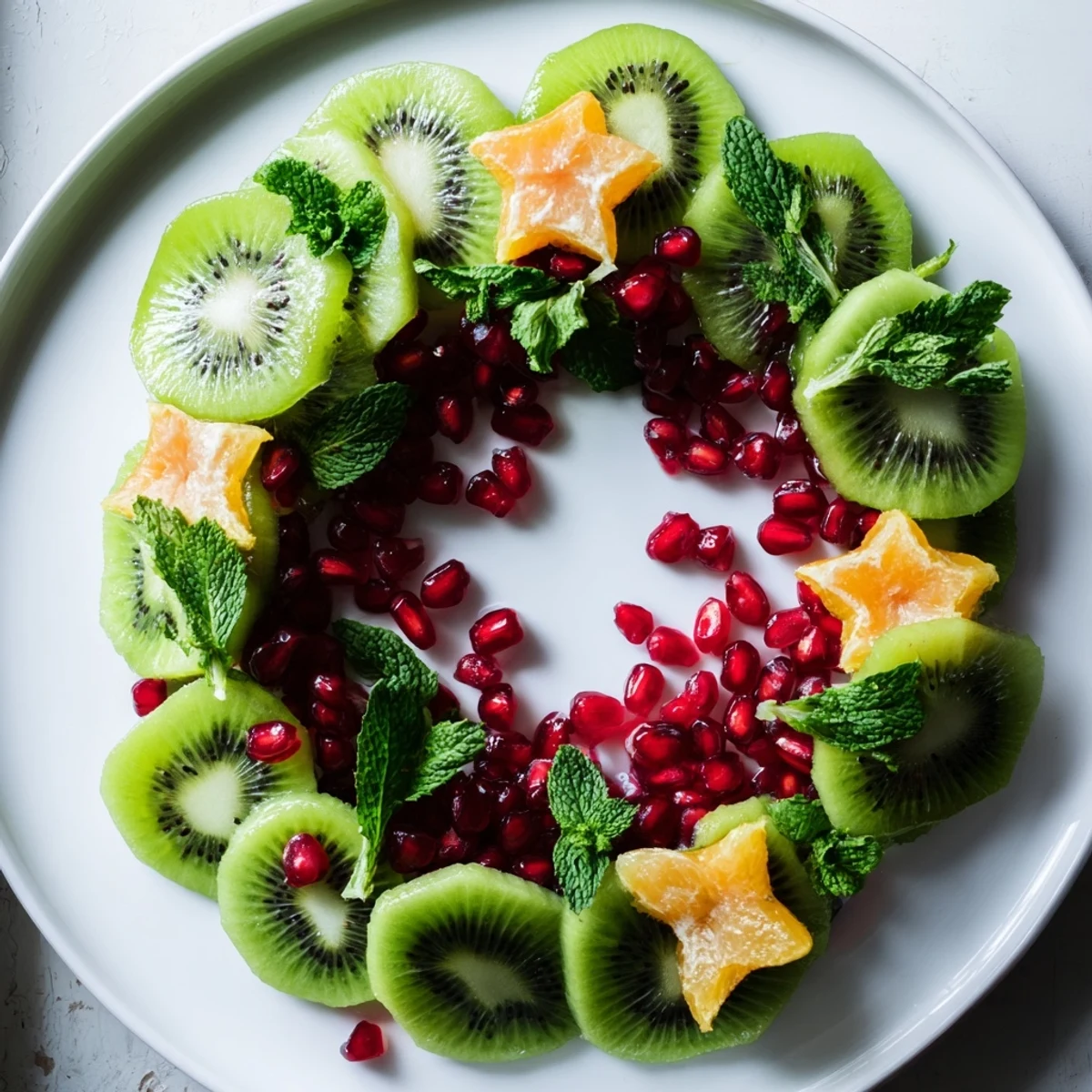 Kiwi Granatapfel Weihnachtskranz