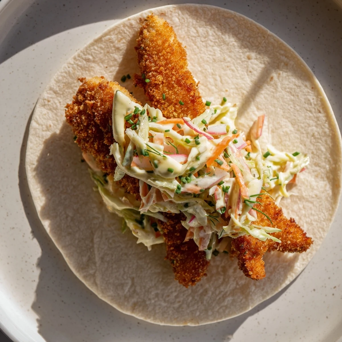Crunchy pork schnitzel tacos with vibrant slaw, the perfect blend of German and Mexican.
