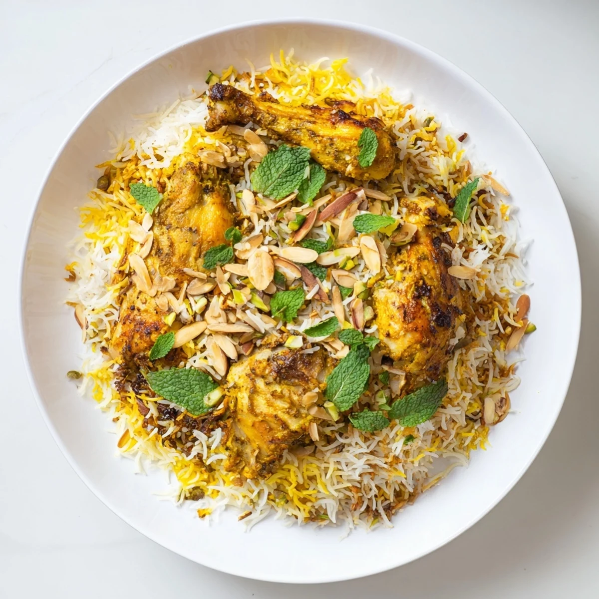 Aromatic Kuwaiti Biryani rice, a flavorful layered dish with tender meat and saffron-infused rice.