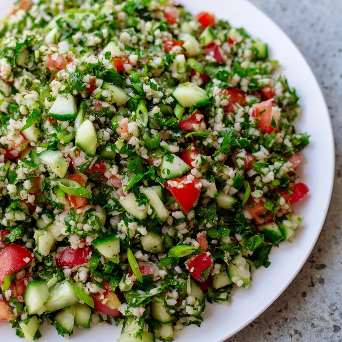 Homemade Lebanese Tabbouleh Salad, a vegan and flavorful salad ready to serve and enjoy.