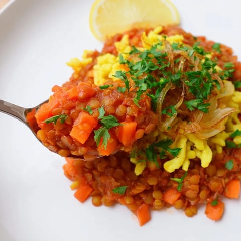Vegan Dahl Spätzle Bowl
