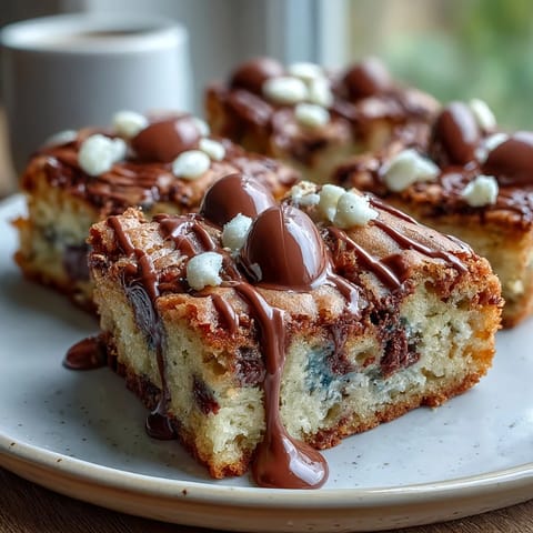 Cadbury Egg Blondies mit weißer Schokoladenglasur