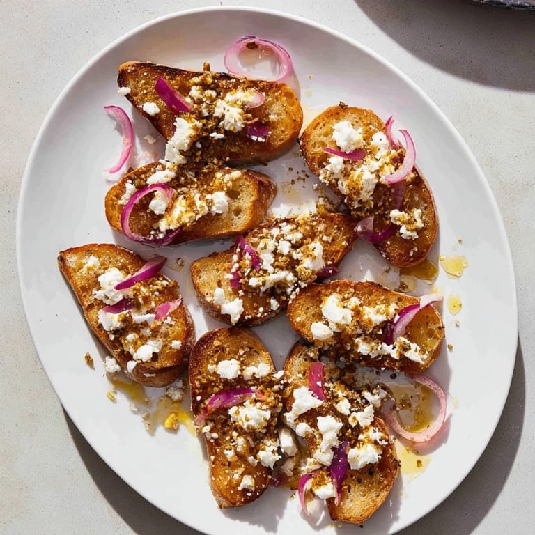 Delicious Warm Beet & Caraway Seed Salad, served with golden toasted rye breadcrumbs and creamy feta.
