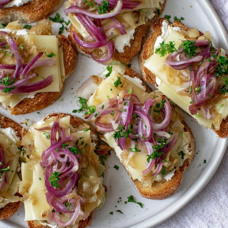 A close-up view shows golden, baked Savory Maultaschen Flatbread with caramelized onions, ready to serve.