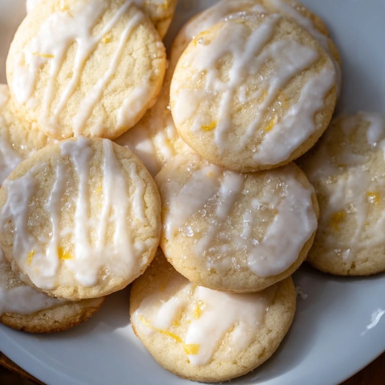 Freshly baked Holiday Cookies with Icing Drizzle, drizzled with festive icing, ready to eat.