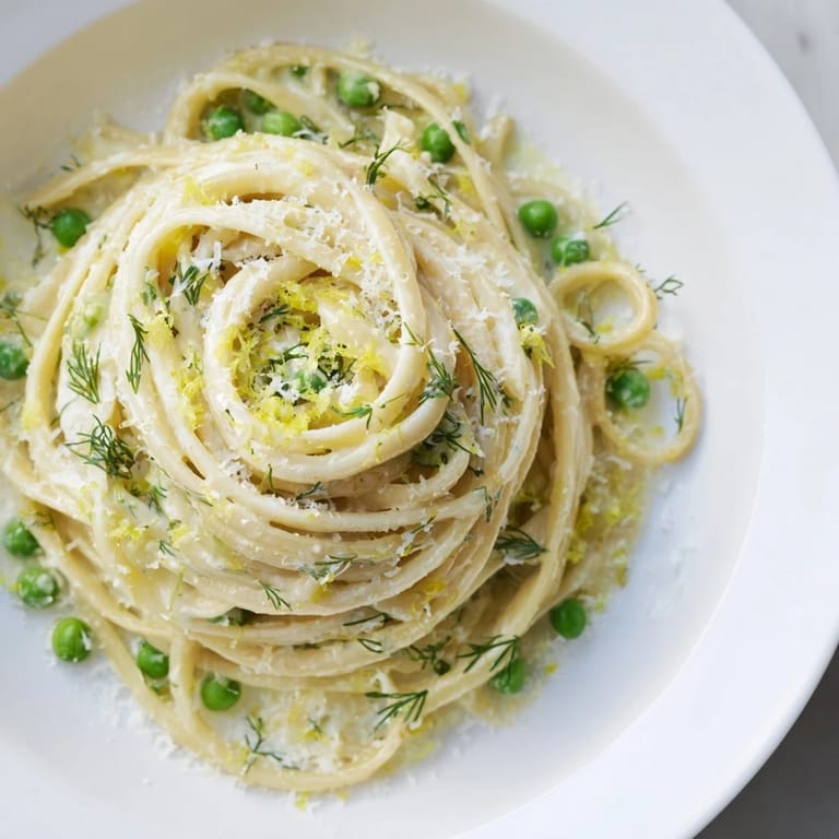 Enjoy a comforting bowl of Creamy Dill Pasta, a vegetarian delight with a creamy sauce.