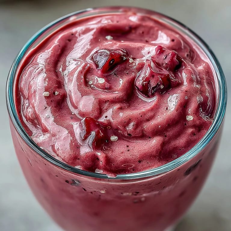 Saftiger Cherry Almond Smoothie, der mit seiner erfrischenden Süße und Mandelaroma begeistert.