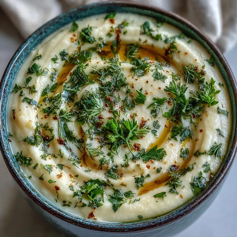 Geröstete Rübensuppe mit Petersilie, Schnittlauch und Dill als warmer Mittagsteller.