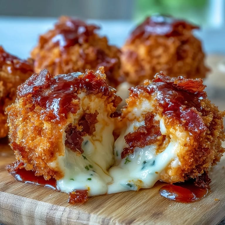 Knusprige Buffalo Chicken Bacon Mozzarella Bombs, serviert mit Blaukäse-Dip und knackigem Gemüse für den perfekten Appetizer.