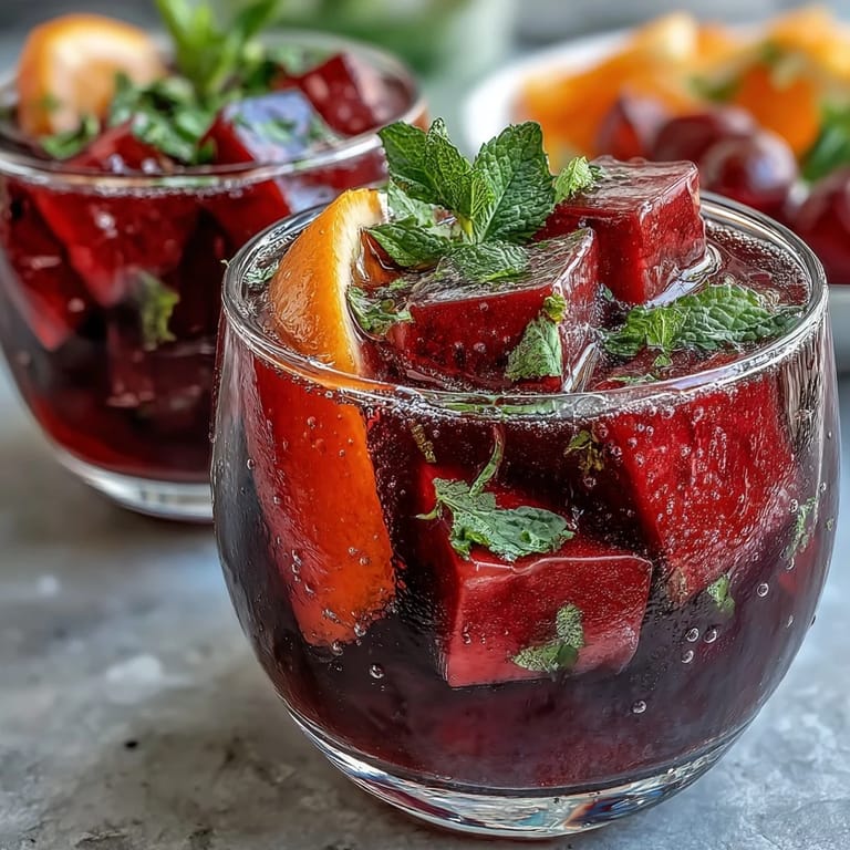 Verlockende Spring Sangria Mocktail mit weißer Traube, Orangenscheiben und Minzblättern, serviert mit Eiswürfeln.