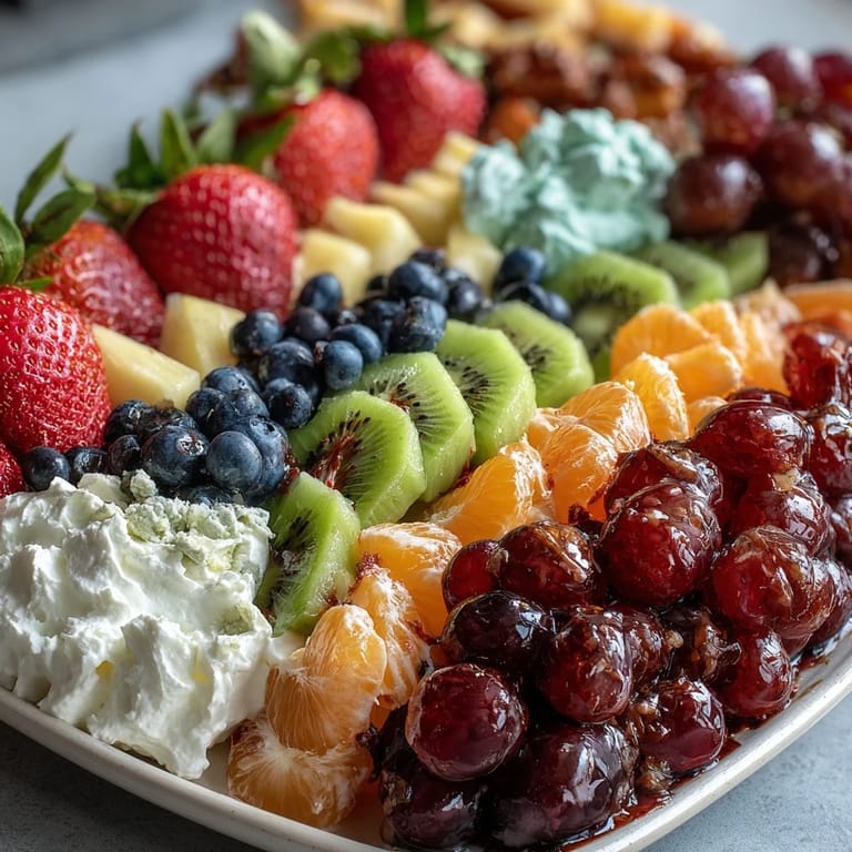 Bunter Obstsalat mit Kokos-Schlagsahne, perfekt für Partys und vegane Dessert-Liebhaber.